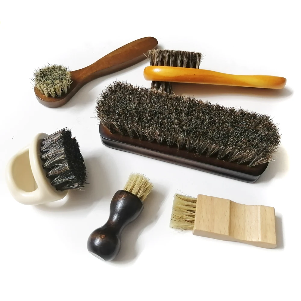 Horse Hair Brush Set for Polishing & Cleaning