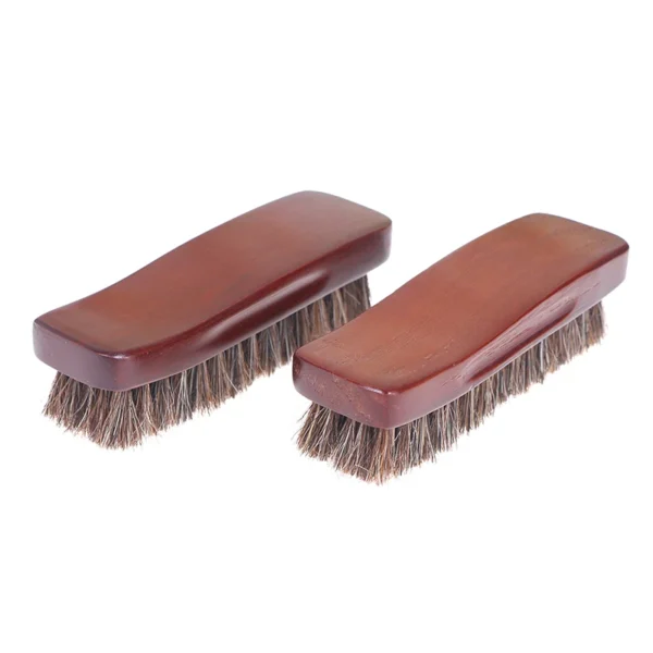 Horse Hair Brush for Shoe Polish, Wood Handle - Image 5