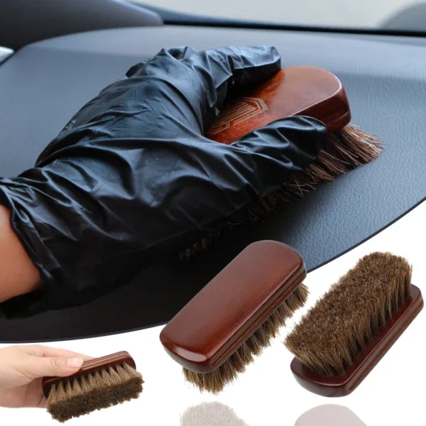 Horse Hair Brush for Car Interior & Leather Cleaning