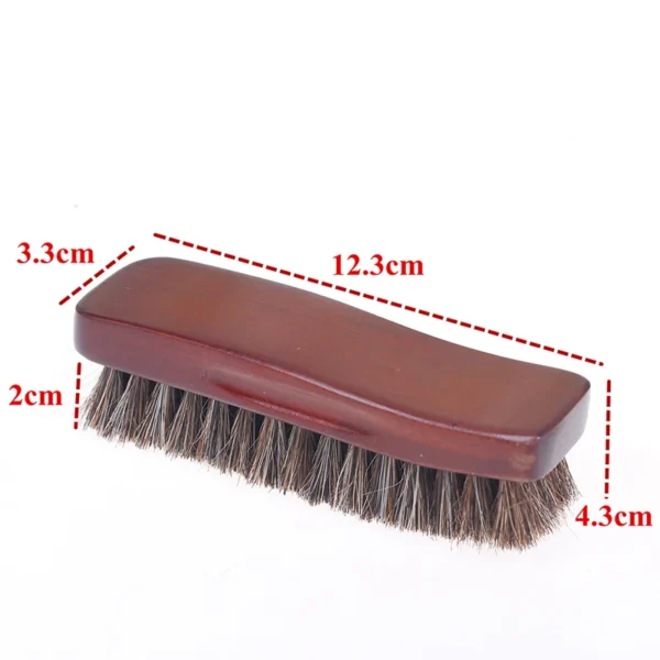 Horse Hair Brush for Shoe Polish, Wood Handle - Image 4