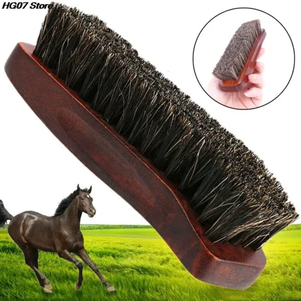 Horse Hair Brush for Shoe & Boot Polish Care - Image 6