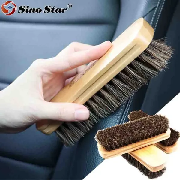 Horse Hair Brush for Leather & Upholstery Cleaning