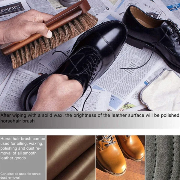 Horse Hair Brush for Shoes & Leather Polishing - Image 3