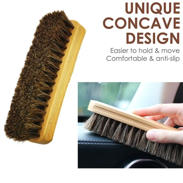 Horse Hair Brush for Leather & Upholstery Cleaning - Image 5