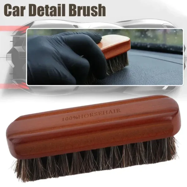 Horse Hair Brush for Leather & Car Interior Cleaning