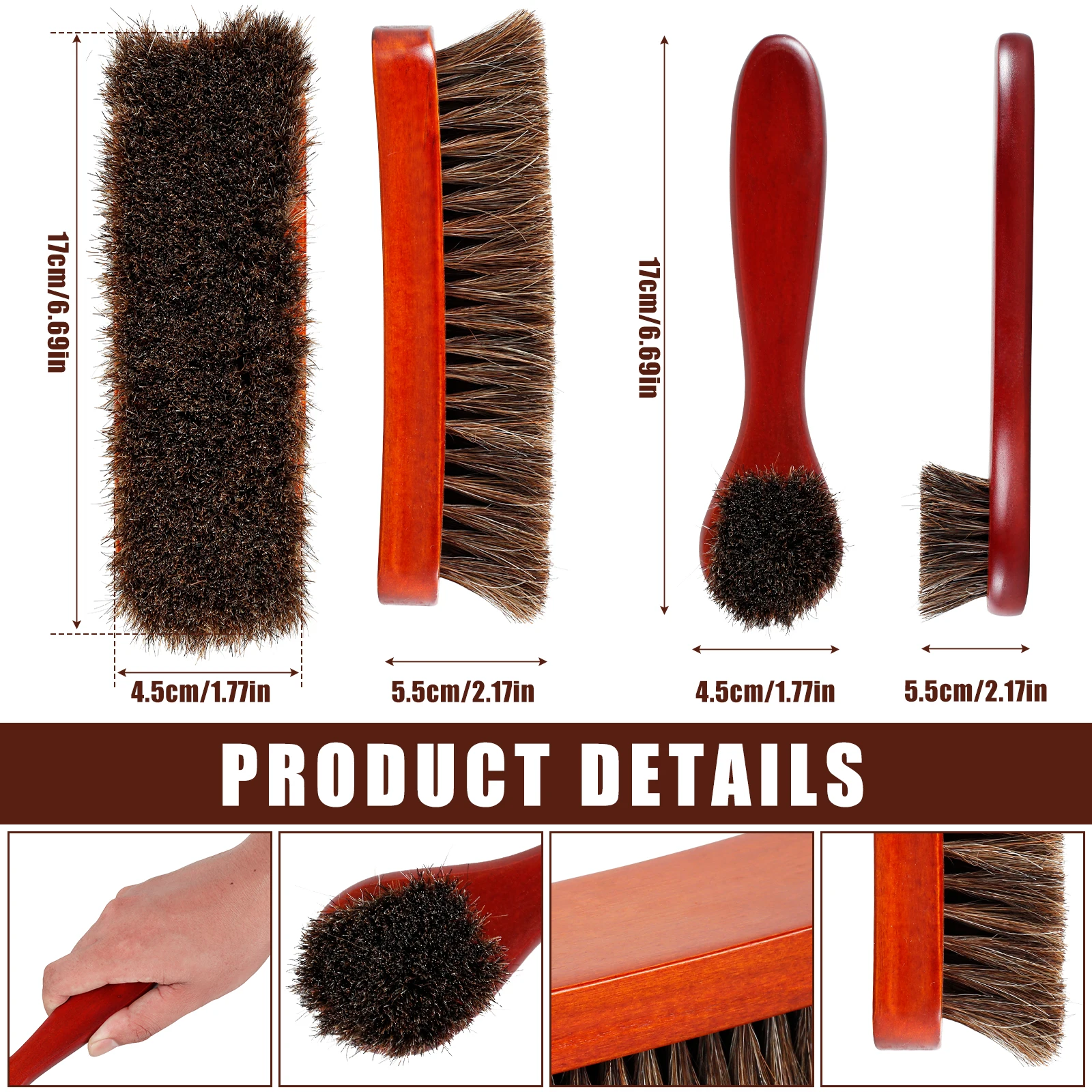 Horse Hair Brush Kit for Shoe & Leather Polishing - Image 2