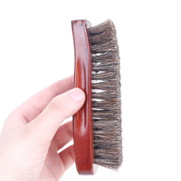 Horse Hair Brush for Shoe Polish, Wood Handle - Image 3