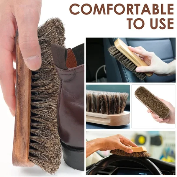 Horse Hair Brush for Leather & Upholstery Cleaning - Image 4