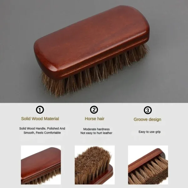 Horse Hair Brush for Car Interior & Leather Cleaning - Image 2